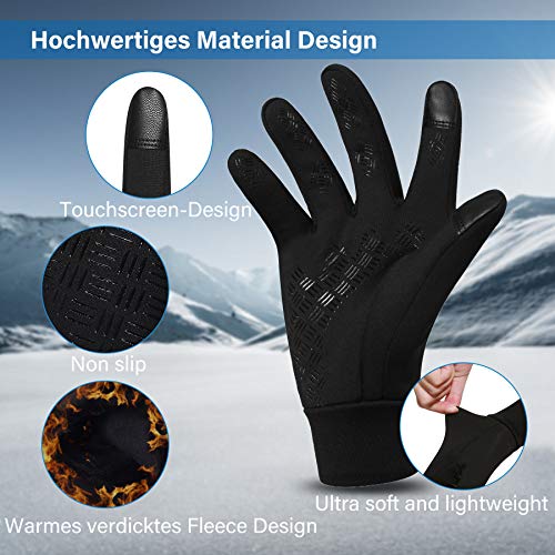 KELOYI Handschuhe Herren Damen Fahrradhandschuhe Touchscreen Winter Winddicht rutschfest Winterhandschuhe Outdoor Warme… – Bild 4