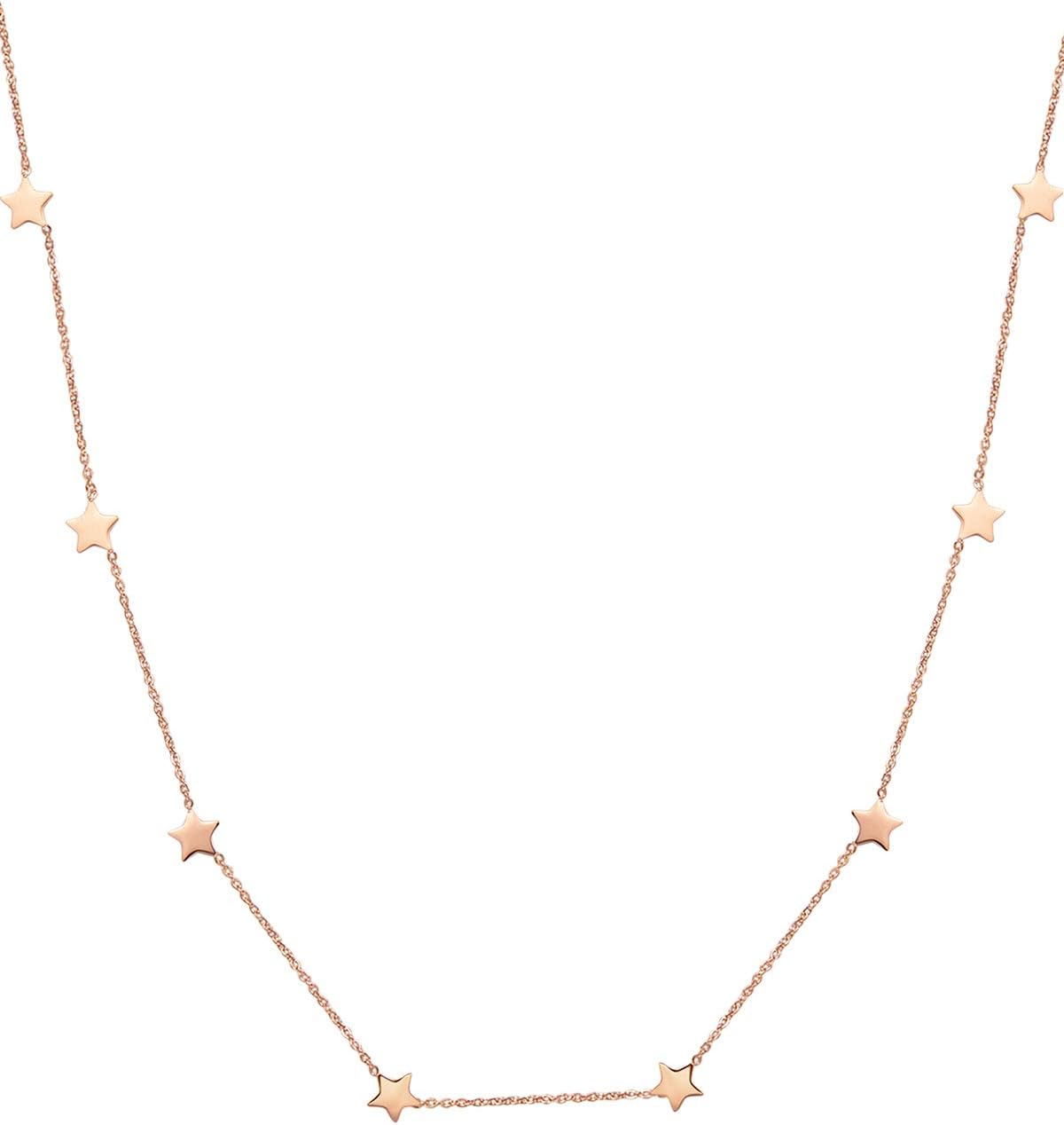 Happiness Boutique Women Star Necklace in Rose Gold | Delicate Choker Necklace Star Pendants Stainless Steel Jewellery