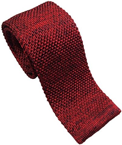 Mule Ties - Red Ash Knit Collection Mens Skinny Tie 100% Silk Knit Tie Necktie