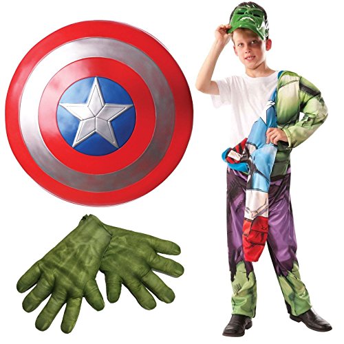 Avengers Captain America and Hulk Costume Child Costume Bundle Set Large
