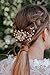 SWEETV Wedding Hair Comb Crystal Clip Pearl Hairpin Rhinestone Bridal Hair Accessories for Bride Bridesmaid, Gold