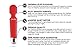 Rechargeable Personal Massager - Powerful Multi Speed Vibration - Whisper Quiet - Waterproof - for Muscle Tension Relief in Neck, Back, Shoulders, Legs and Feet - Red