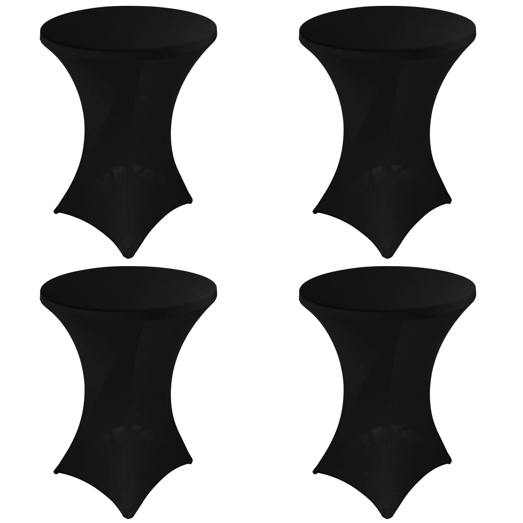 Photo 1 of 4 Pack Spandex Stretch Table Cover - 32x43 Inch Square Corners, Fitted High Top Tablecloth for Cocktail, Bar, Weddings, Banquet, Outdoor Party (Black)