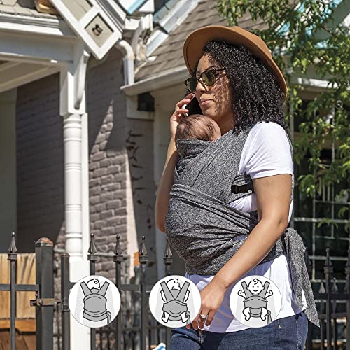 Boppy Baby Carrier Adjustable ComfyFit, Heathered Gray, Hybrid Wrap