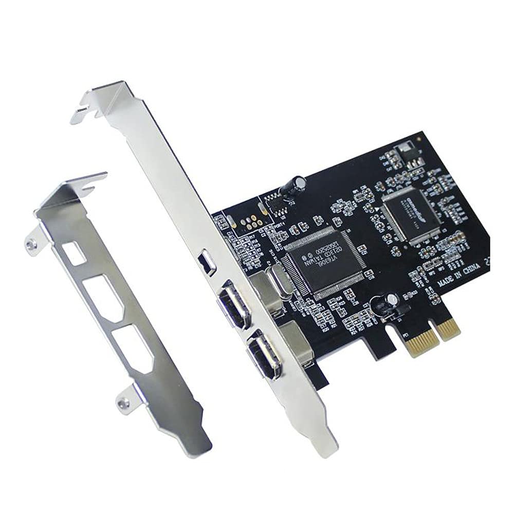 Yeruvce PCI-E PCI Express FireWire Card, IEEE 1394 Controller Card with Firewire Cable, for Video, Audio Transmission,Etc