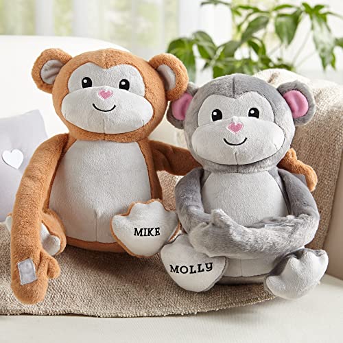 Let's Make Memories Personalized Hugging Plush Monkeys Valentine's Day Stuffed Animal for