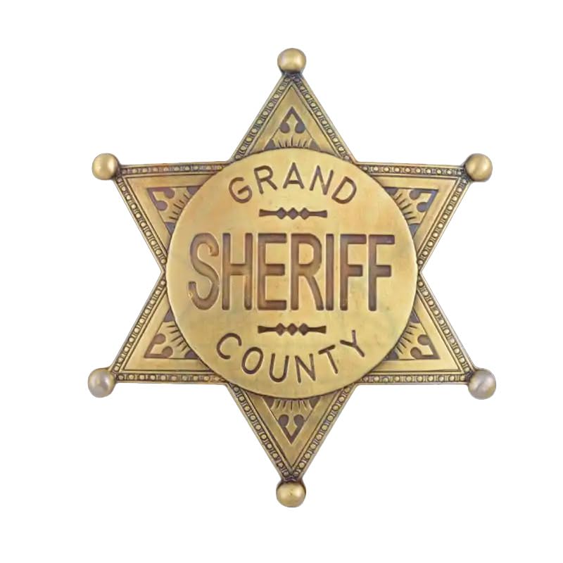 Denix Grand County Sheriff Badge Brass Cowboy Western
