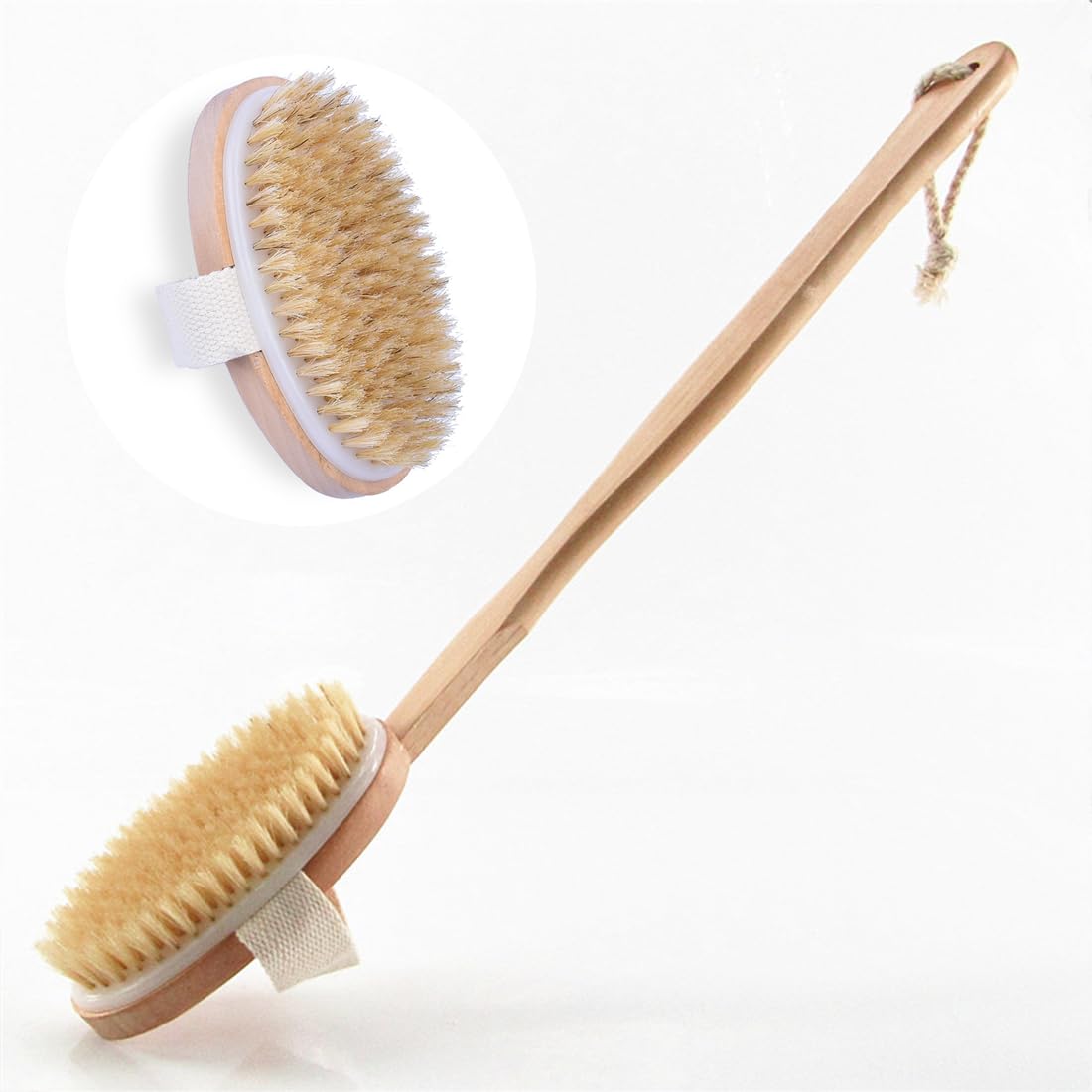 Back Scrubber for Shower,Exfoliator Body Brush,Shower Brush for Exfoliating Skin and A Soft Scrub Long Handle Bath Brush Cleans The Body Easily
