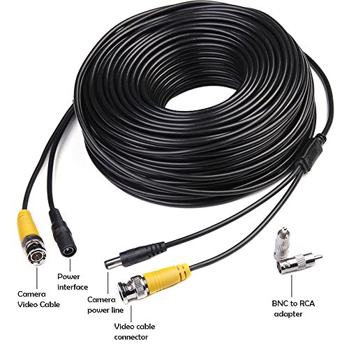 Masione® 150ft security camera video power extension cable wire cord