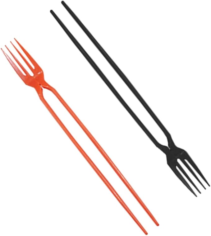 YARNOW 2pcs Chopstick Forks 2 in 1 Fork and Chopsticks Food Dessert