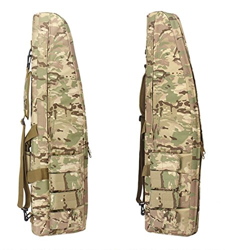 Luvodi Tactical Rifles Case Bags 48 inch Carbine Pistol Carrying Case Foam Padded Gun Storage Bag with Shoulder Strap 4 Accessory Pouch-Camouflage