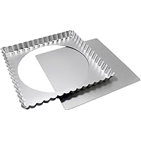 Fat Daddio's 12 Inch x 12 Inch x 1 Inch Square Tart Pan with Removable Bottom