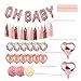 Kwayi Baby Shower Decoration Supplies. Girl Baby Shower Decoration Kit with OH Baby Foil Balloon Rose Gold Confetti Balloon and Cake Topper for Girl Baby Shower Party