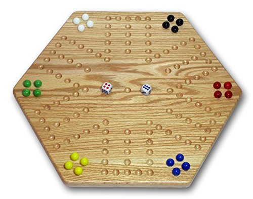Solid Oak Double-sided 16 Aggravation (Wahoo) Board Game Set by AmishToyBox.com