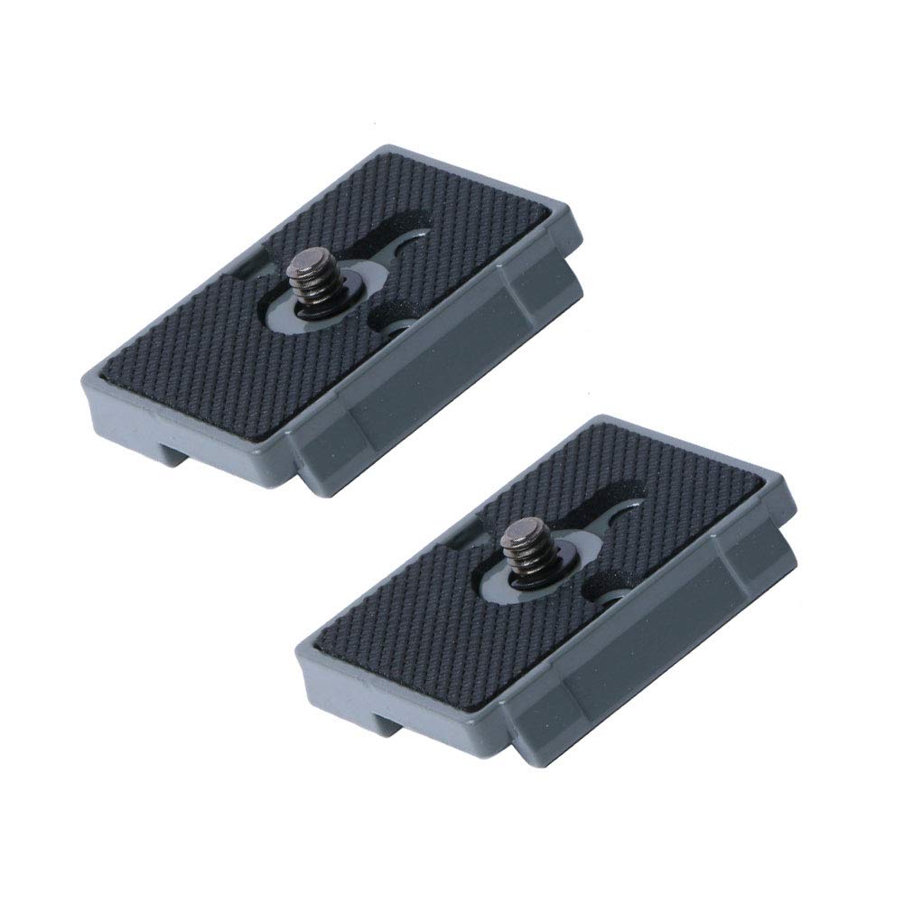 Quick Release Plate 1/4" Screw Compatible with Manfrotto 200PL-14 322RC2 324RC2 488RC2 496RC2 Camera Tripod Head (Pack of 2)