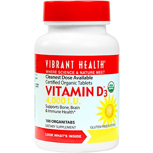 Vibrant Health - Vitamin D3 4000 i.u., Certified Organic Tablets, 100 count (FFP)