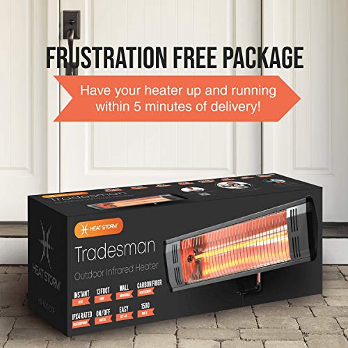 Heat Storm Tradesman Outdoor Infrared Heater - 1500 Watts - IP35 Rated - Maintenance Free - Silent Directional Heating
