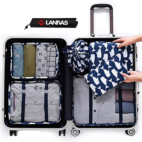 7 Set Packing Cubes for Travel - Luggage Organizers with Shoe Bag