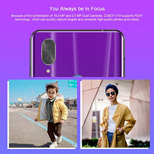4G Unlocked Smartphone, Cubot X19, 5.93 inch FHD, Android 9.0, 4GB+64GB, Dual SIM, 4000mAh, 8MP+16MP, Face Unlock Finger Print (Black) - Thumbnail 7