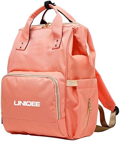 Diaper Bag Multi-Function Waterproof Travel Backpack Nappy Bags for Baby Care - UNIQEE Large Capacity Stylish Durable Mummy Backpack Insulated Pockets Waterproof Changing Pad (One Size, Orange)