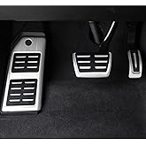 kashaipu Stainless Steel Pedal Cover Kit Compatible for Audi Q7 Q8 SQ7 SQ8 2017 2018 2019 2020 2021 2022 2023 2024 for Porsche Cayenne Touareg 2019-2024 No Drill Footrest Gas Brake Pedals 3Pcs Set