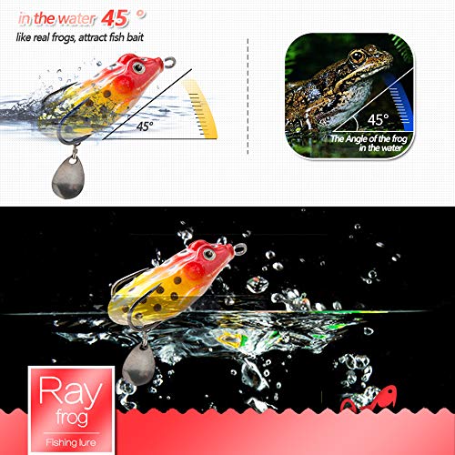 DONQL Topwater Froschköder, künstlicher Frosch-Angelköder-Set mit Angelbox für Barsch, Dogfish, Moschus, Schlangenkopf… – Bild 6