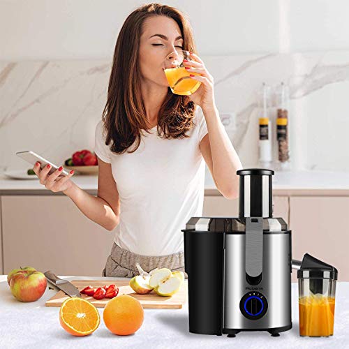 Juicer, Picberm Centrifugal Juicer Machines Easy to Clean, Wide Mouth Juice Extractor with Peeler, Brush & Recipes for Whole Fruits and Vegetables, Dual Speed Stainless Steel BPA-Free Juicers Dishwasher Safe, 800 W - Thumbnail 6