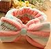 Domire Lovely Bowknot Soft Carol Fleece Bow Wash Cosmetic Headband/Hairlace,Pink