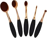 ART-Style 5 Pcs Oval Makeup Brushes Set Rose Gold Soft Synthetic Fiber view 2