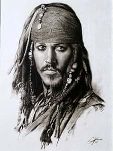 Amazon.com: Johnny Depp in Pirates of the Caribbean Sketch Portrait