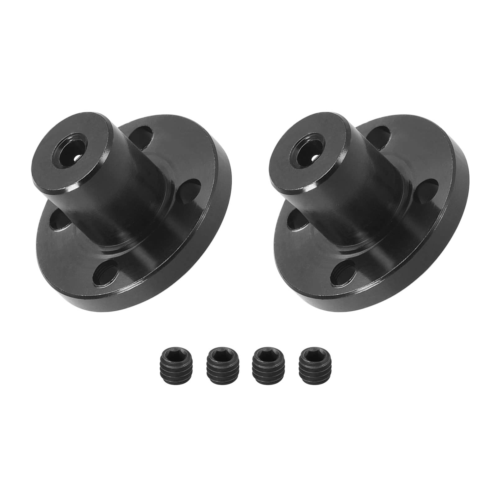 DMiotech 2 Pack 3mm Inner Dia H13xD10 Flange Coupling Connector Rigid Guide Shaft Support Coupler Shaft Coupling with Screws for DIY RC Model Motors Black