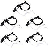 HDE Acoustic Tube Earpiece Mic for Motorola Radios PTT 2 Pin Walkie Talkie Earpiece Two Way Covert Surveillance for CP200 GP2000 CLS1450 and Other Models (5 Pack)