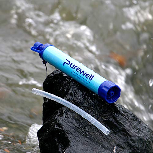 Purewell Outdoor Water Filter Personal Water Filtration Straw Emergency