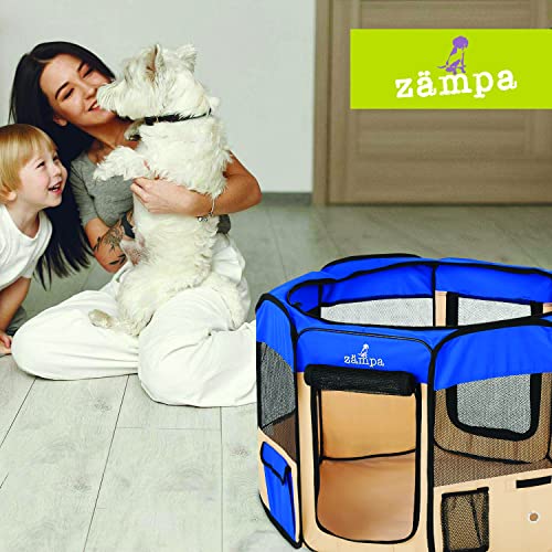 Zampa Puppy Playpen Small 36"x36"x24" Portable Pop Up Playpen for Dog