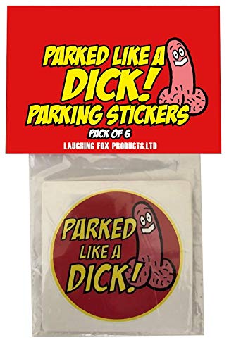 6 x Joke Prank Parking Stickers- Funny Gifts for Him Men - Adult Humour Joke Gift