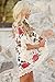 EVALESS Women's Floral Print Chiffon Loose Kimono Cardigan Blouse Beach Cover Up Medium White