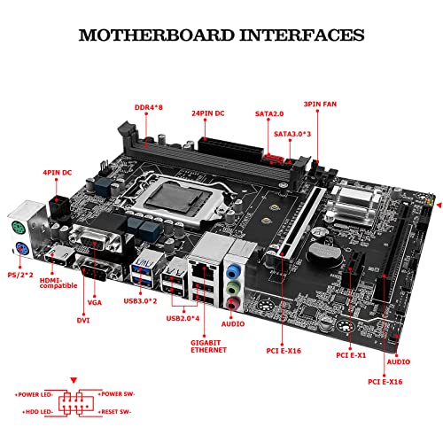LGA 1155 Motherboard B75 Micro-ATX Motherboard Support LGA 1155 CPU Xeon E3  Processor NVME, Dual-Channel