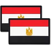 QQSD Egypt Flag Patch Egyptian Tactical Military Patches - PVC Hook and Loop Fastener, 2 Pack