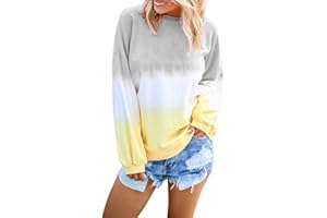 ZunFeo Sweatshirts for Women Loose Fit Long Sleeve Oversized Sweatshirt Tie Dye Print Cute Tunic Tops Fashion Y2k Clothes
