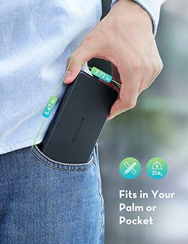 Portable Charger RAVPower 10000mAh Power Bank Dual USB Ports Battery Pack Ultra Slim Total 3.4A iSmart Output Charger Light External Battery Pack Compatible with iPhone Samsung Galaxy and More