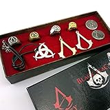 Animation surrounding game Assassin's Creed Kito brooch pin necklace pendant ring jewelry sets Set 9