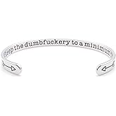 Dczosily Inspirational Bracelets for Women Stainless Steel Cuff Bracelet Engraved Jewelry Motivational Bangles Personalized Gifts for Best Friend/Mom