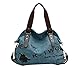 Fansela(TM Womens Simple Cool Graffiti Canvas Handbag Crossbody Tote Bag (Blue)