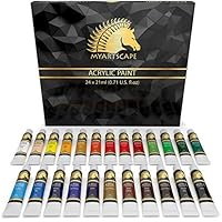 Acrylic Paint Set - 24 x 21ml Tubes - Heavy Body - Lightfast - Artist Quality Paints by MyArtscapeTM