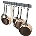 Wallniture Volkan Kitchen Utensil Holder Rail, Wall Rack with Hooks for Hanging Pots and Pans, Frosty Black 30 Inch