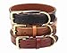 Moonpet Soft Padded Real Genuine Leather Dog Collar-Best Full Grain Heavy Duty Dog Collar-Durable Strong Adjustable for Small Medium Large X-Large Male Female Dogs Walking Run-Dark Brown,16-20''