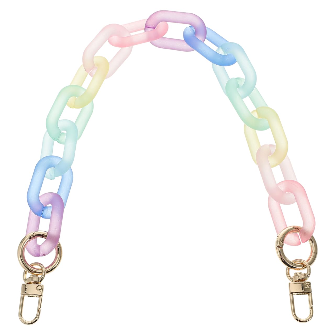 VALICLUD Colorful Acrylic Bag Chain Replacement Strap, Rainbow Chunky Chain for Handbag, 15.72in Long, Detachable Accessory for Diy Bags and Parties