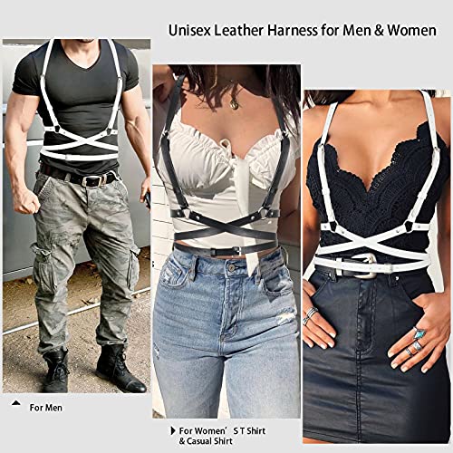 Women\'s Body Harness Vest, Punk Leather Waist Belts for Cosplay Dress up