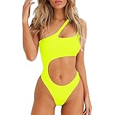 SherryDC Women's Sexy Cutout One Shoulder High Cut Cheeky One Piece Swimsuit Bathing Suit