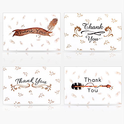 Geekper 16 Thank You Greeting Cards - Folded Thank You Note Cards 4 Designs for Thanksgiving Christmas Wedding Birthday - Envelopes Included 5.9 x 3.9 inch - Thumbnail 7